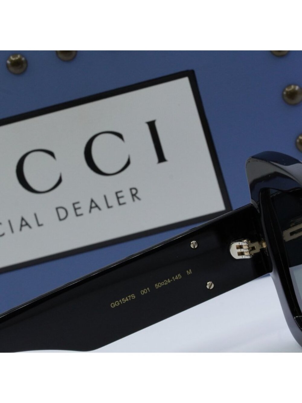 Gucci GG1547S 001 Square Women Sunglasses - Black / Grey - Picture 9 of 10